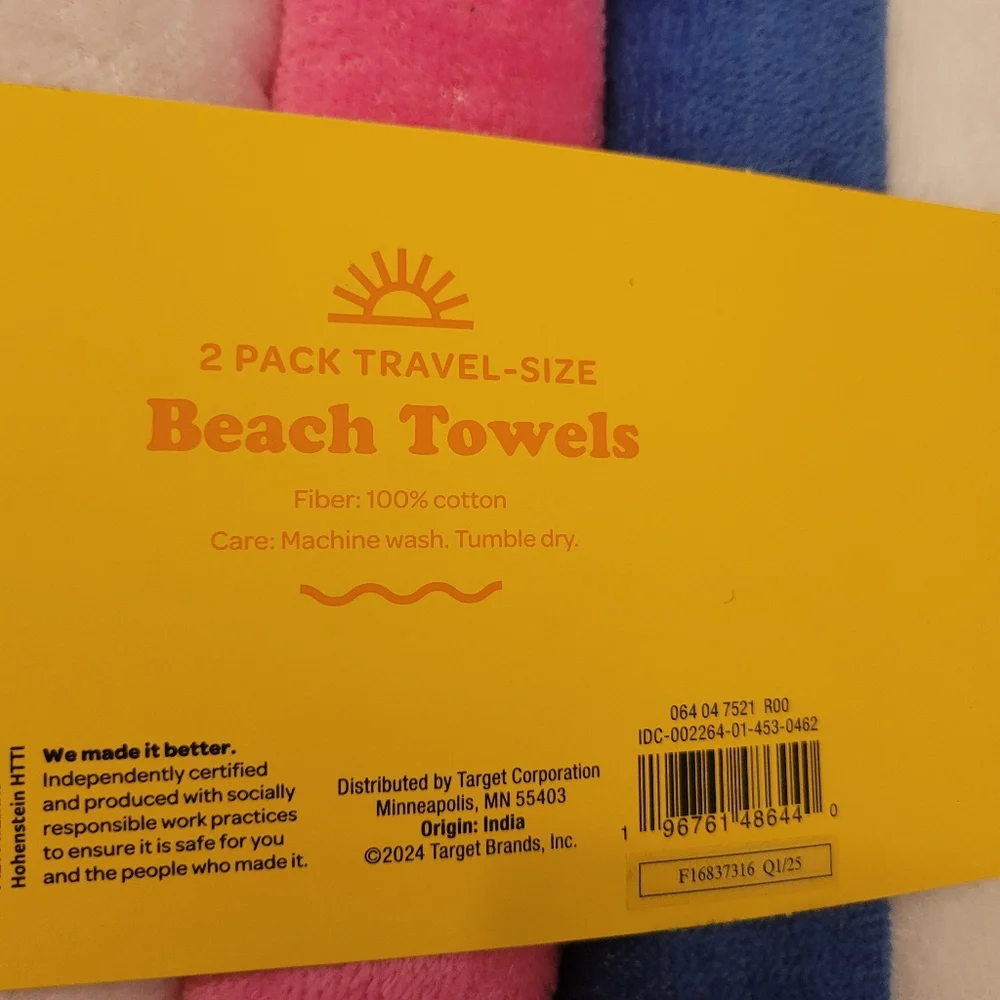 Sun Squad Blue and Pink Beach Towels
